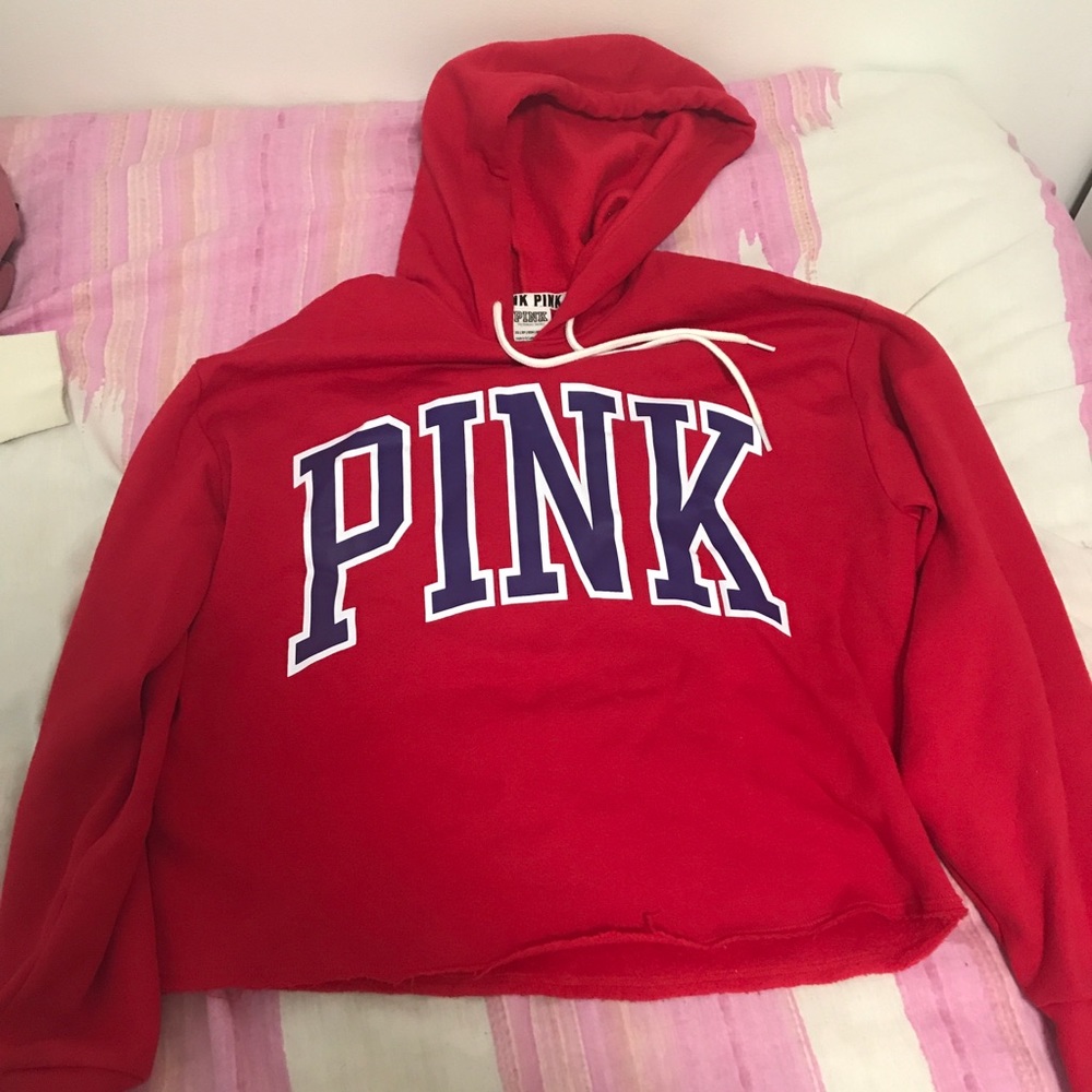 VS PINK Red Cropped Pullover